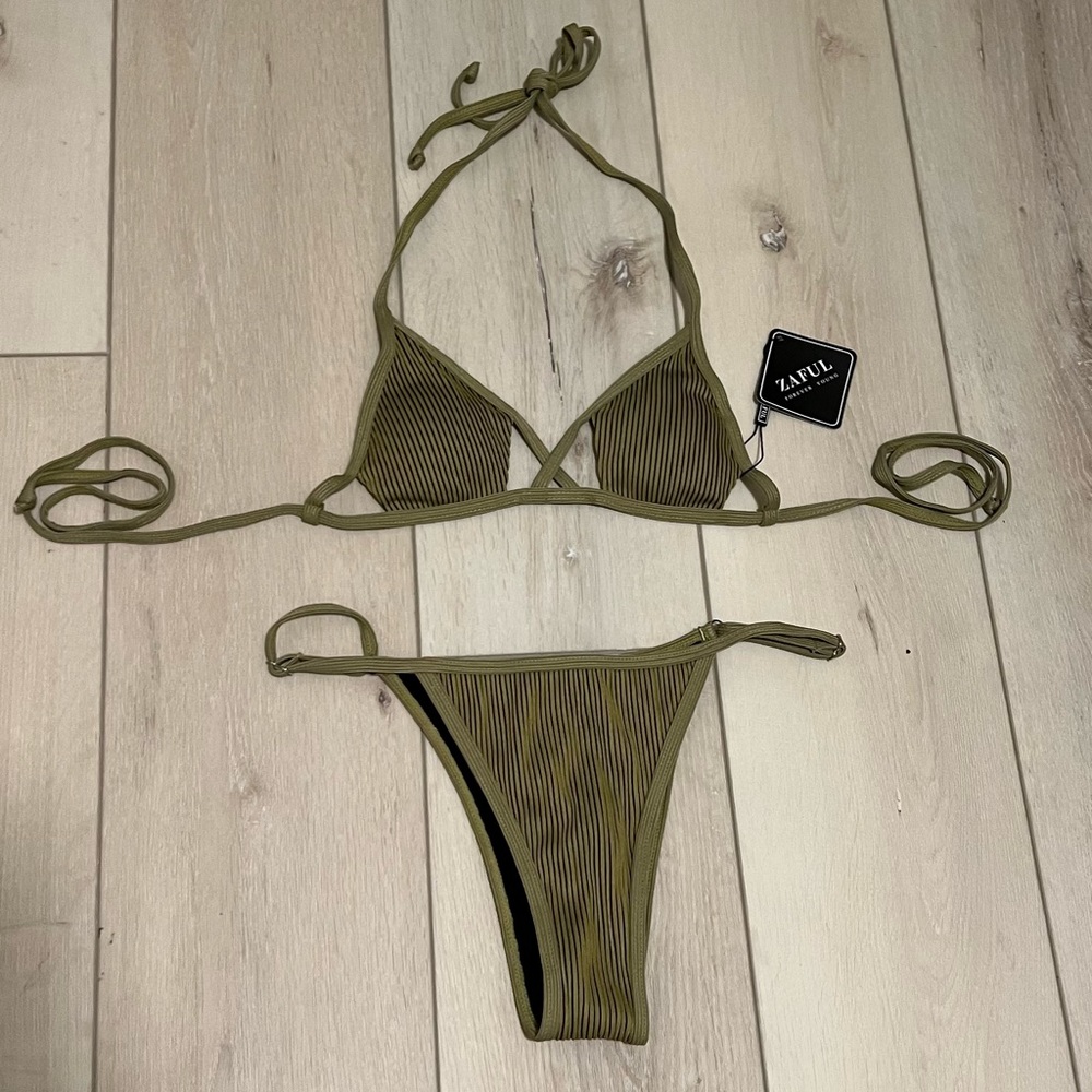 Zaful Star-Shape Textured Rib Bikini